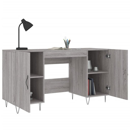 vidaXL Desk Grey Sonoma 140x50x75 cm Engineered Wood