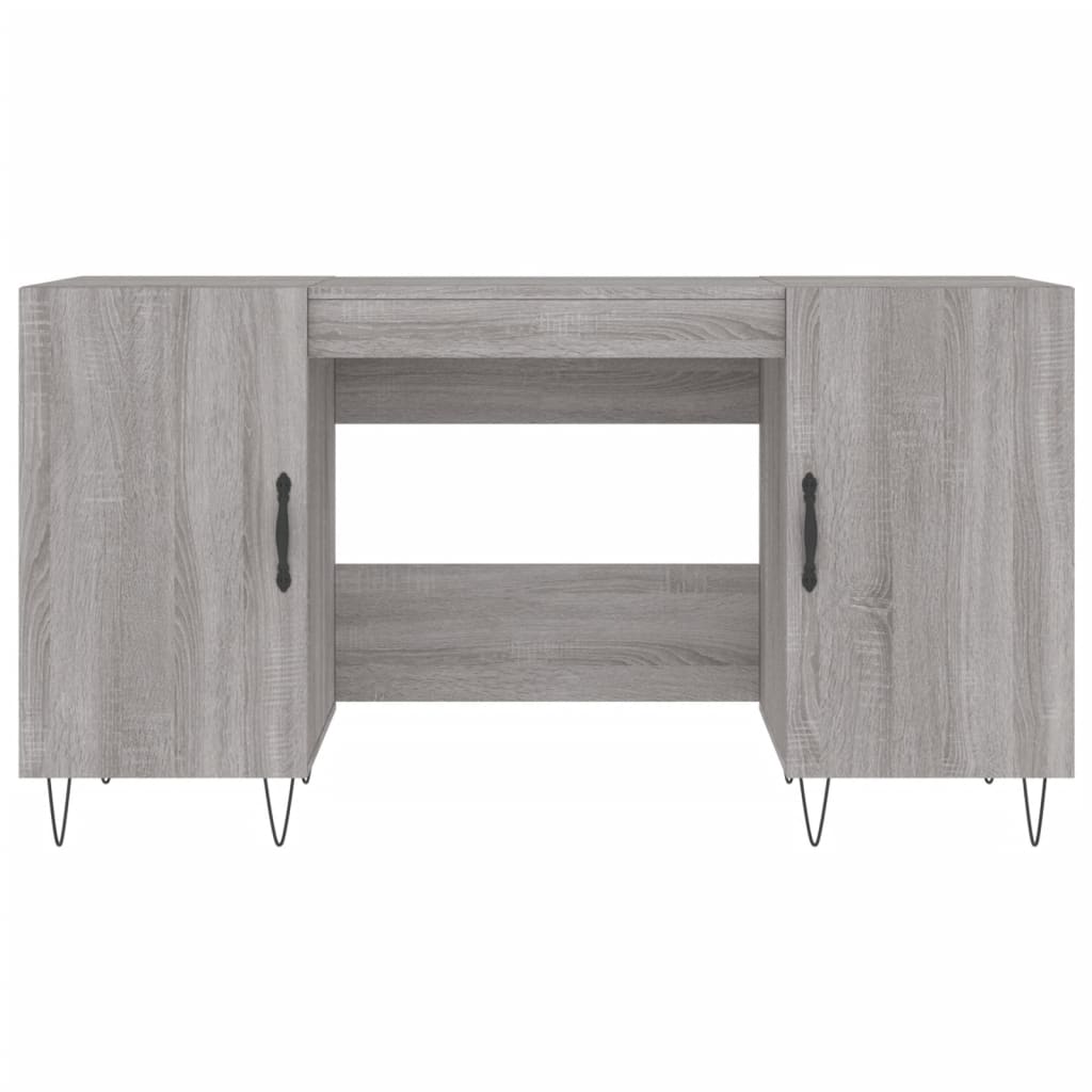 vidaXL Desk Grey Sonoma 140x50x75 cm Engineered Wood