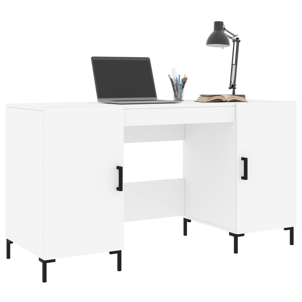 vidaXL Desk White 140x50x75 cm Engineered Wood