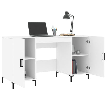 vidaXL Desk White 140x50x75 cm Engineered Wood