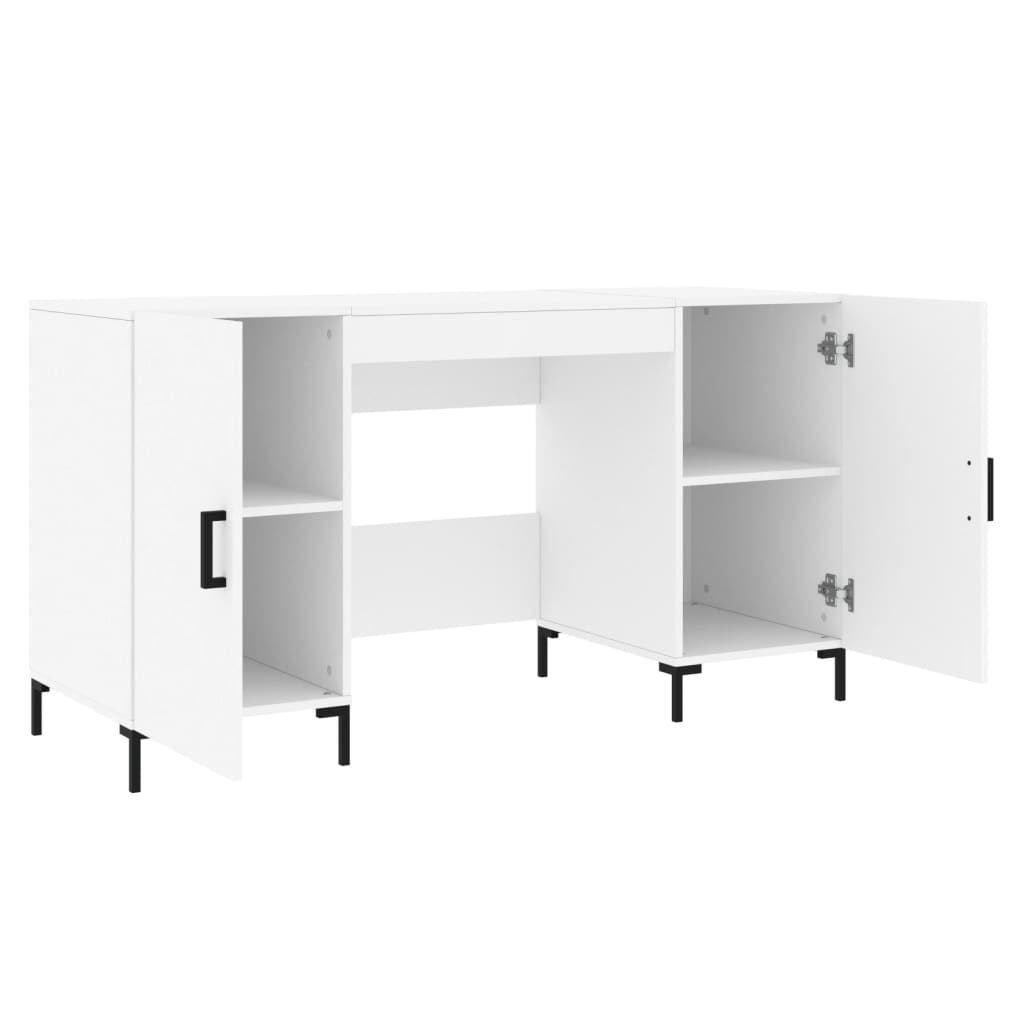 vidaXL Desk White 140x50x75 cm Engineered Wood