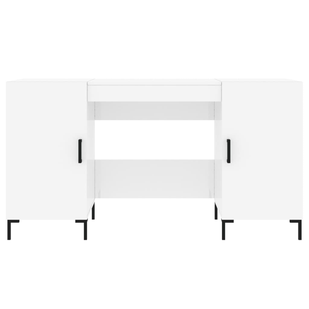 vidaXL Desk High Gloss White 140x50x75 cm Engineered Wood