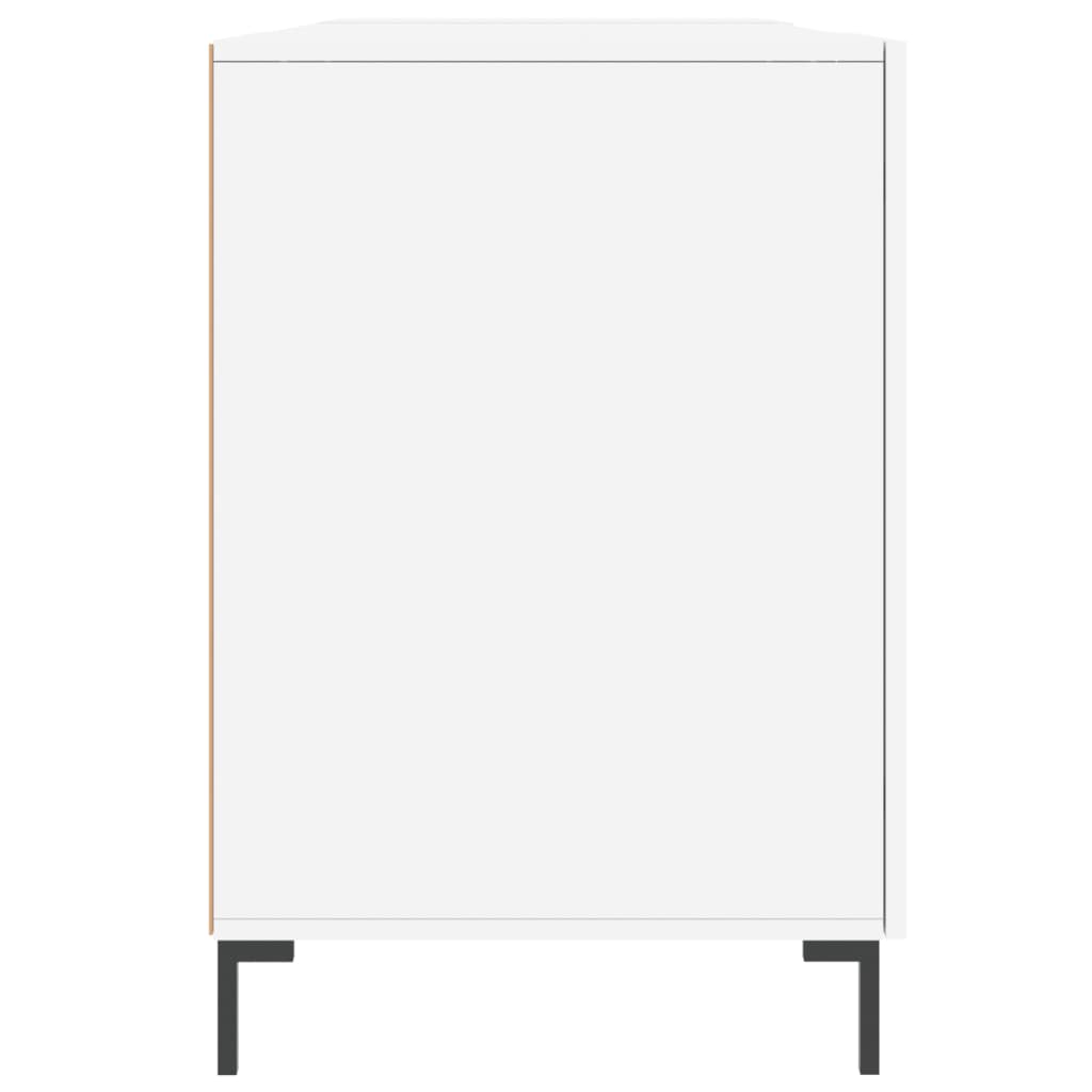 vidaXL Desk High Gloss White 140x50x75 cm Engineered Wood