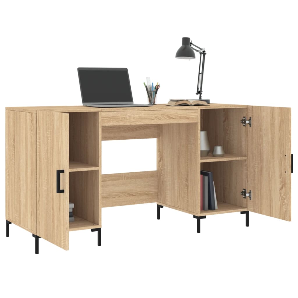 vidaXL Desk Sonoma Oak 140x50x75 cm Engineered Wood