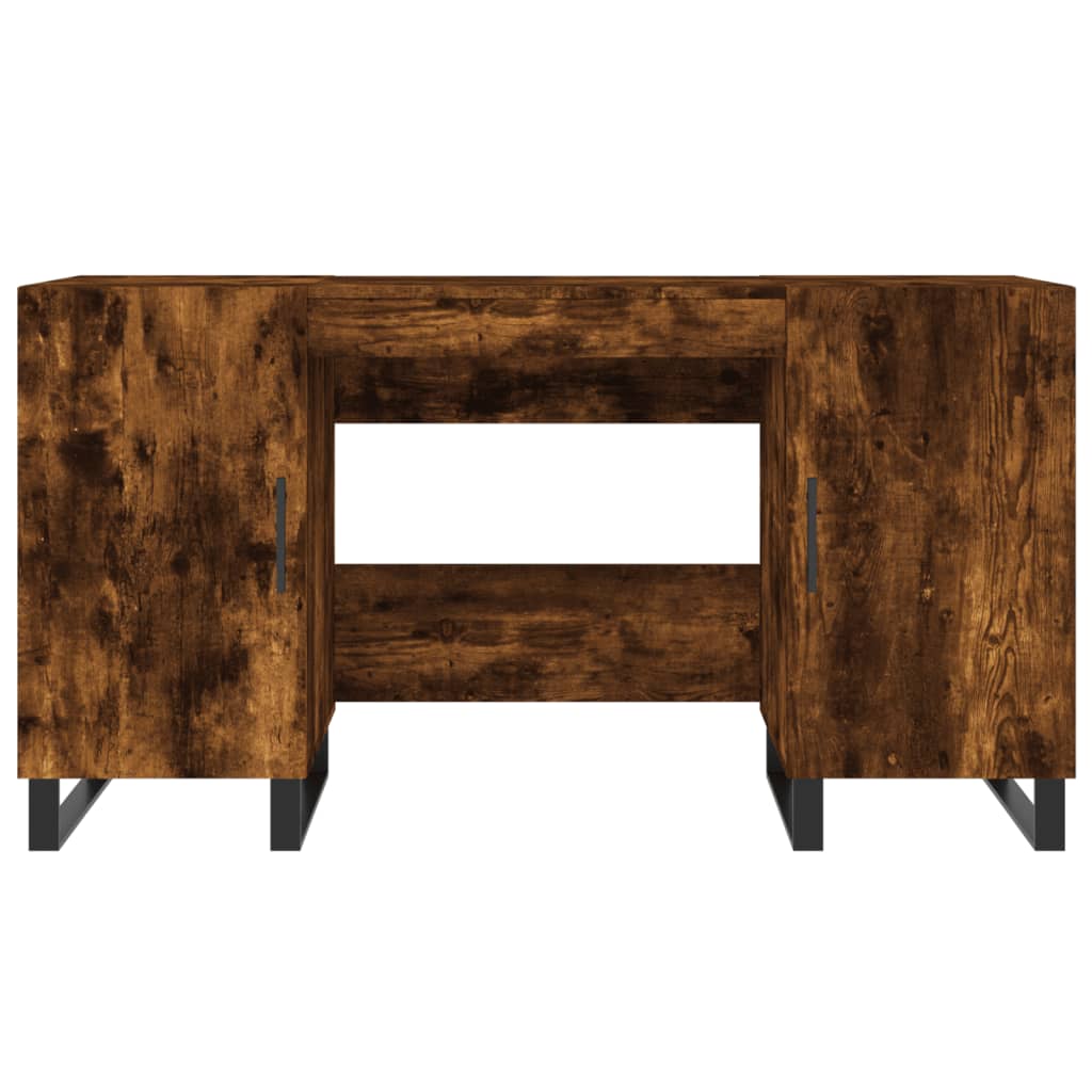 vidaXL Desk Smoked Oak 140x50x75 cm Engineered Wood