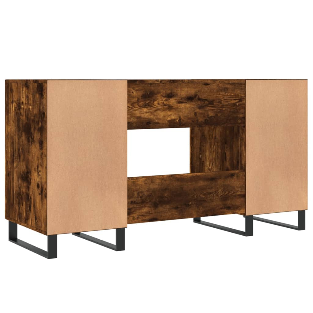 vidaXL Desk Smoked Oak 140x50x75 cm Engineered Wood