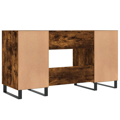 vidaXL Desk Smoked Oak 140x50x75 cm Engineered Wood