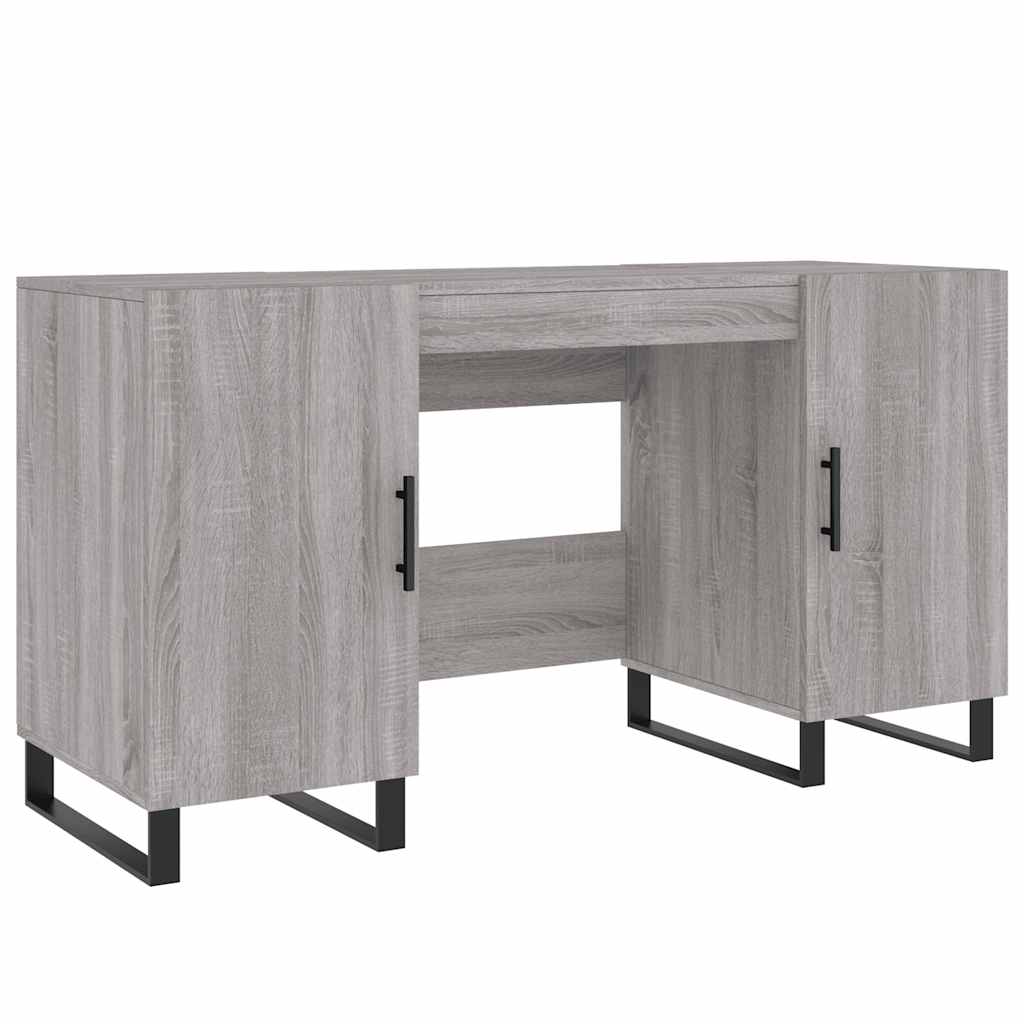 vidaXL Desk Grey Sonoma 140x50x75 cm Engineered Wood