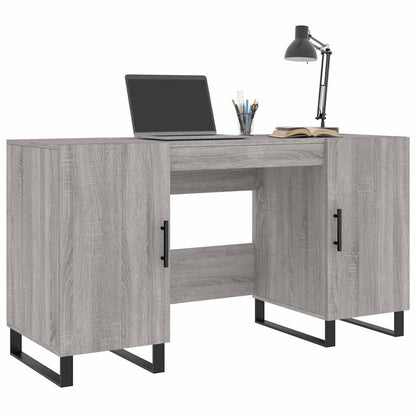 vidaXL Desk Grey Sonoma 140x50x75 cm Engineered Wood