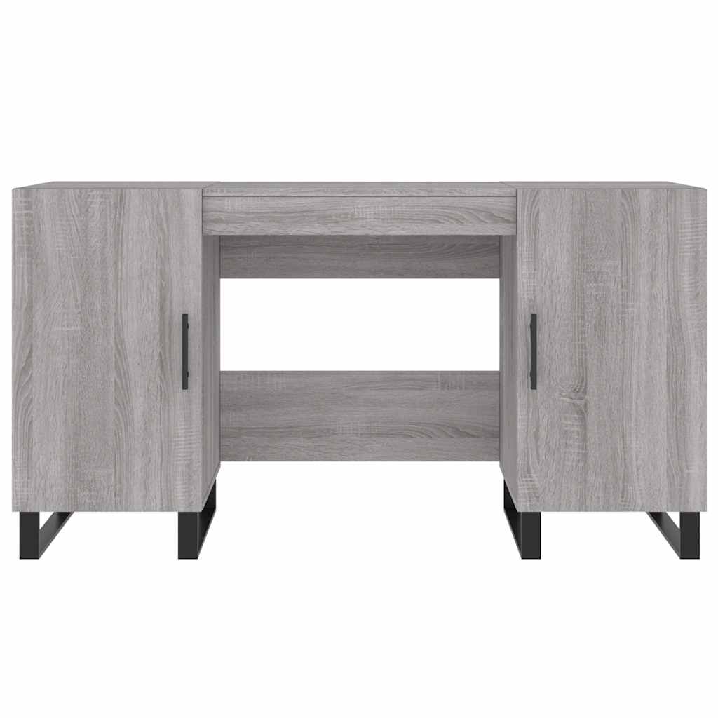vidaXL Desk Grey Sonoma 140x50x75 cm Engineered Wood