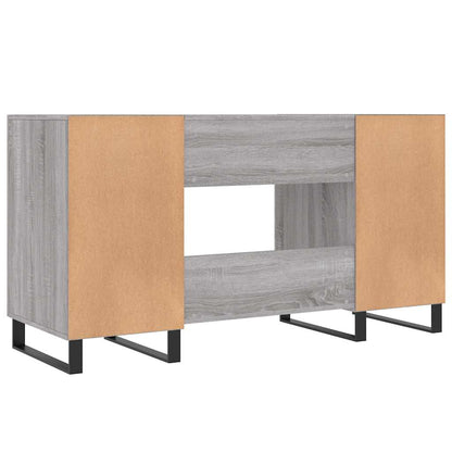 vidaXL Desk Grey Sonoma 140x50x75 cm Engineered Wood
