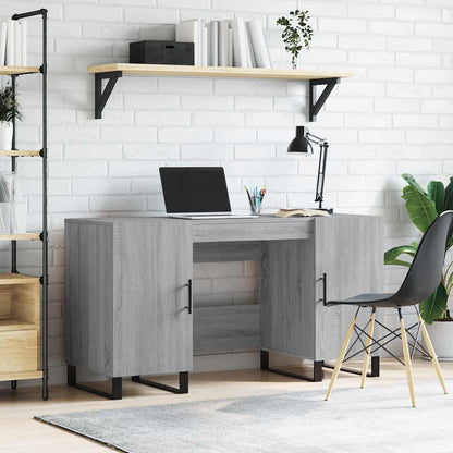 vidaXL Desk Grey Sonoma 140x50x75 cm Engineered Wood