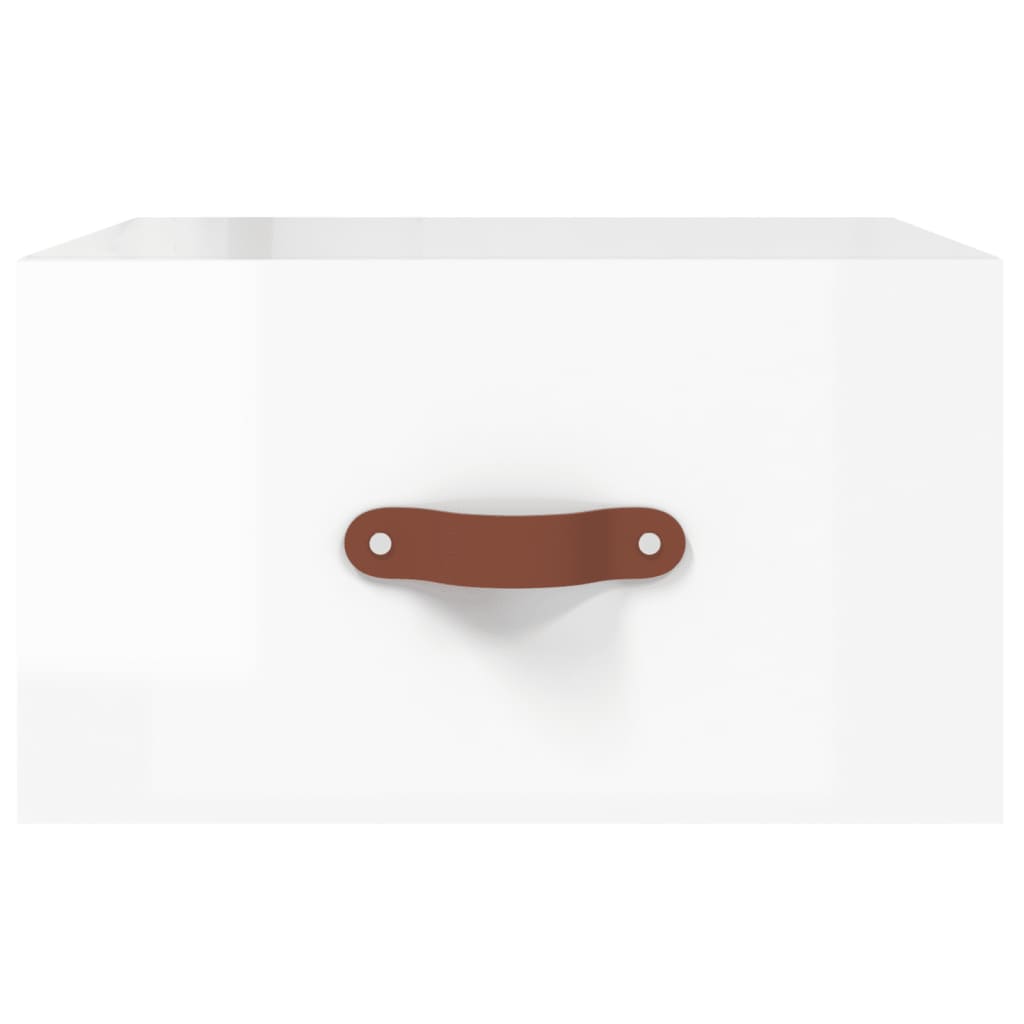 vidaXL Wall-mounted Bedside Cabinets 2 pcs High Gloss White 35x35x20 cm