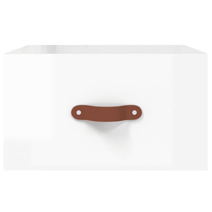 vidaXL Wall-mounted Bedside Cabinets 2 pcs High Gloss White 35x35x20 cm
