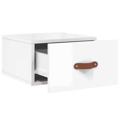 vidaXL Wall-mounted Bedside Cabinets 2 pcs High Gloss White 35x35x20 cm