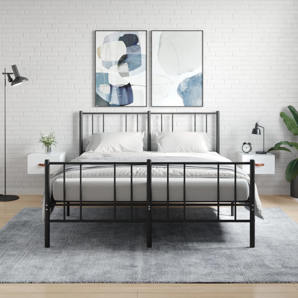 vidaXL Wall-mounted Bedside Cabinets 2 pcs High Gloss White 35x35x20 cm