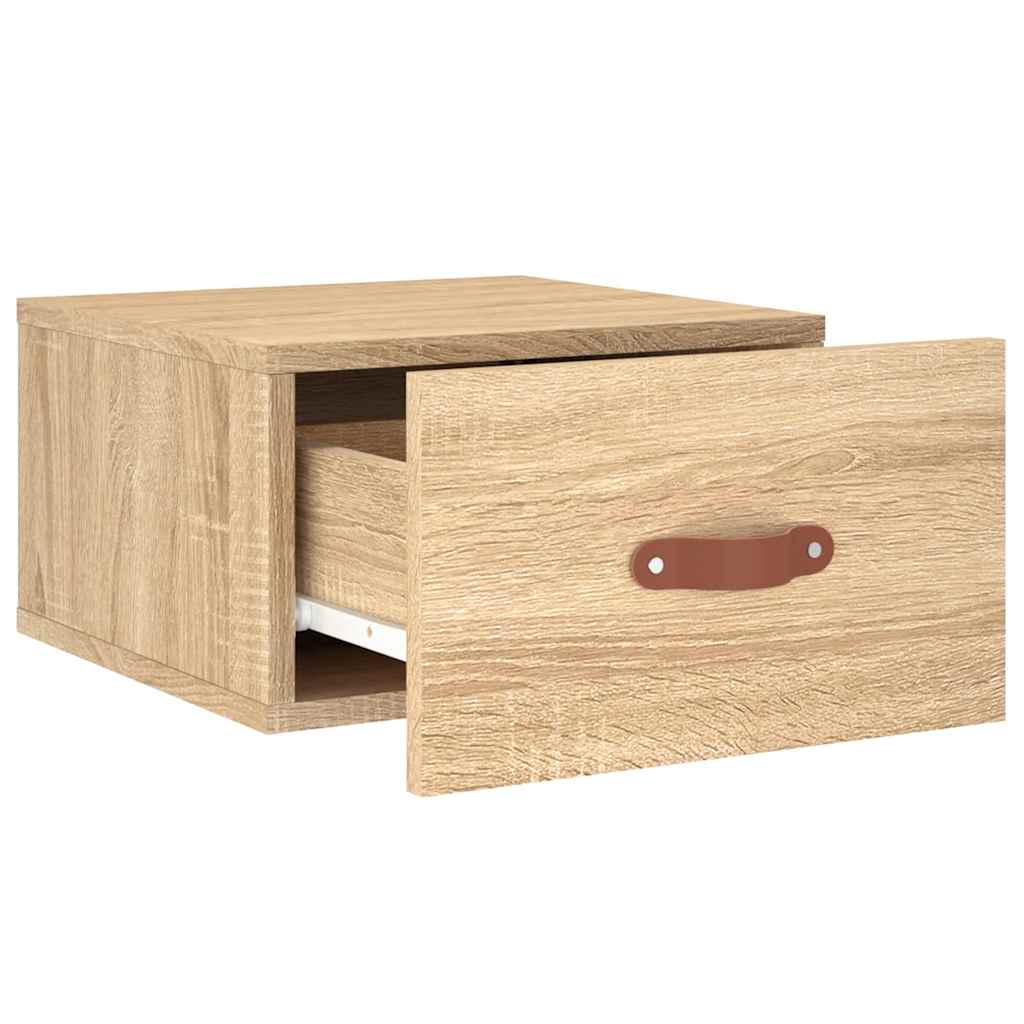 vidaXL Wall-mounted Bedside Cabinet Sonoma Oak 35x35x20 cm