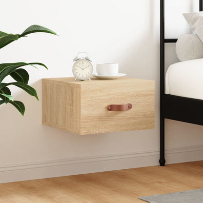 vidaXL Wall-mounted Bedside Cabinet Sonoma Oak 35x35x20 cm