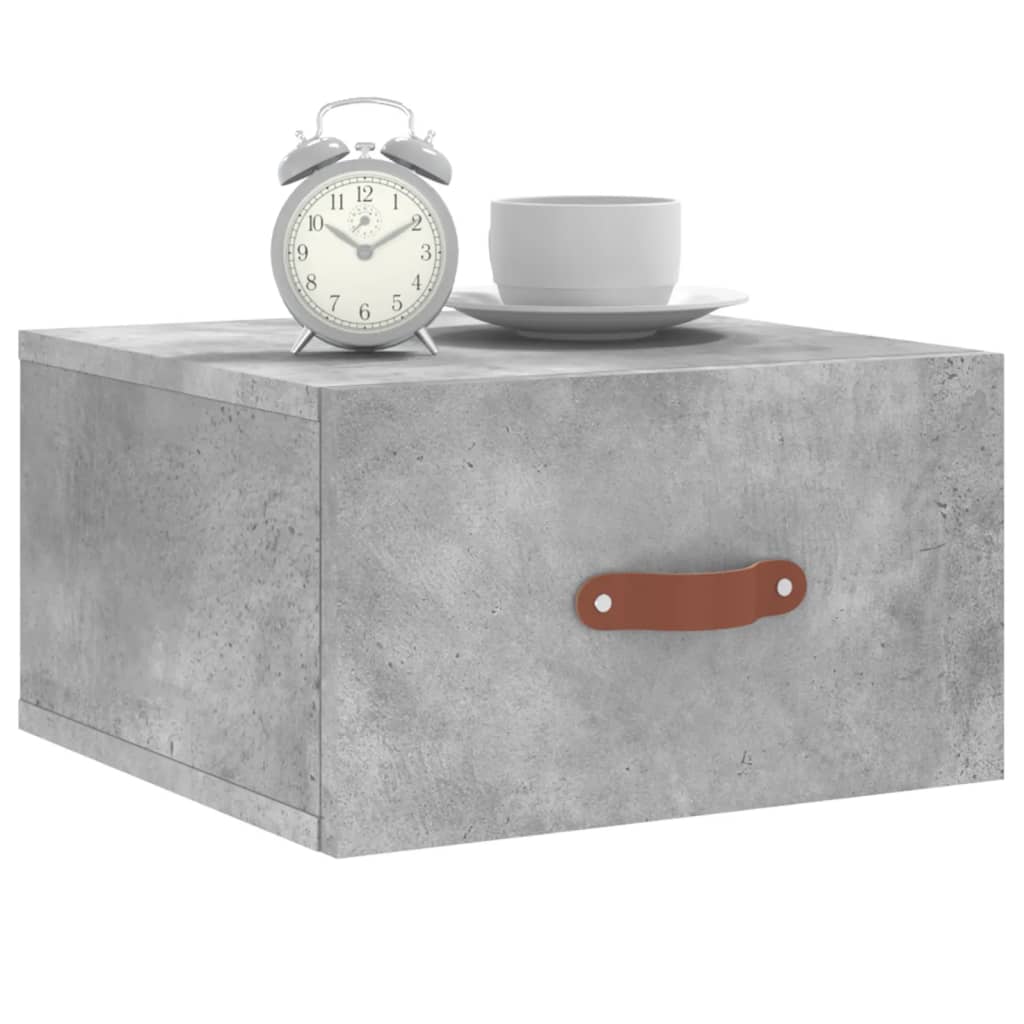 vidaXL Wall-mounted Bedside Cabinet Concrete Grey 35x35x20 cm