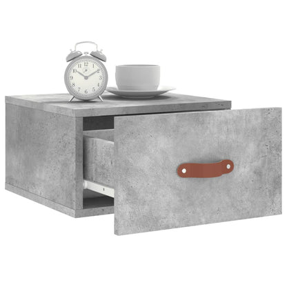 vidaXL Wall-mounted Bedside Cabinet Concrete Grey 35x35x20 cm