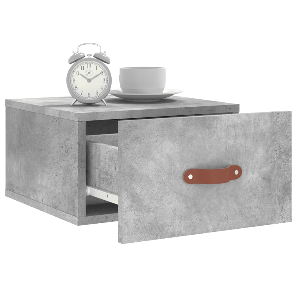 vidaXL Wall-mounted Bedside Cabinet Concrete Grey 35x35x20 cm