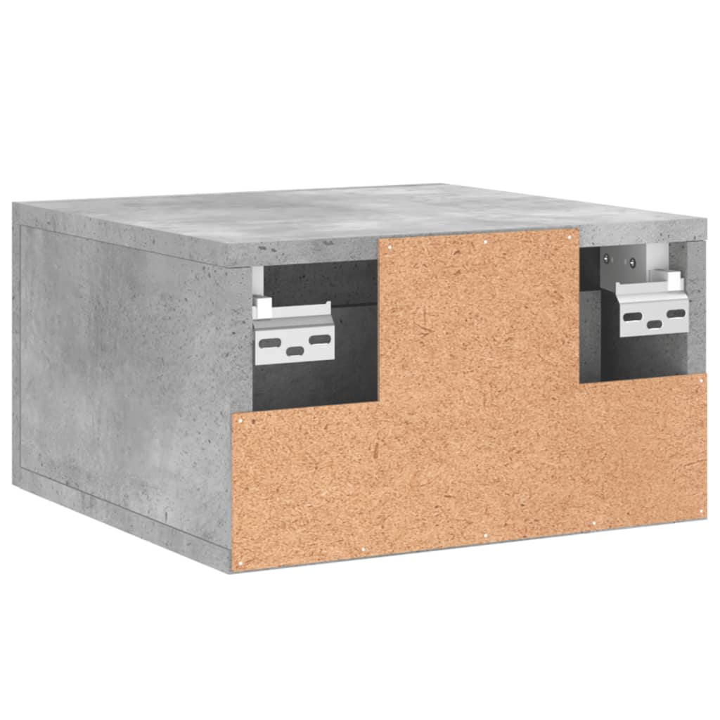 vidaXL Wall-mounted Bedside Cabinet Concrete Grey 35x35x20 cm