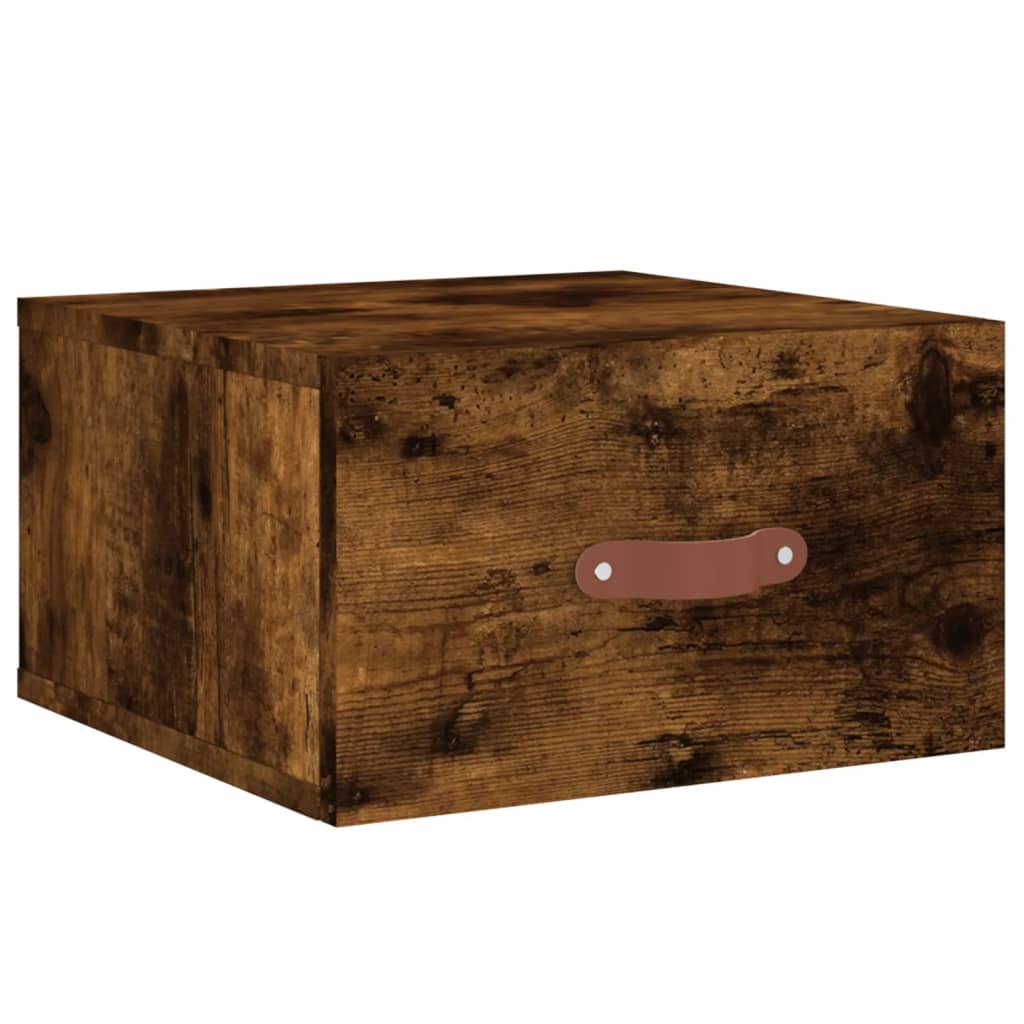 vidaXL Wall-mounted Bedside Cabinet Smoked Oak 35x35x20 cm