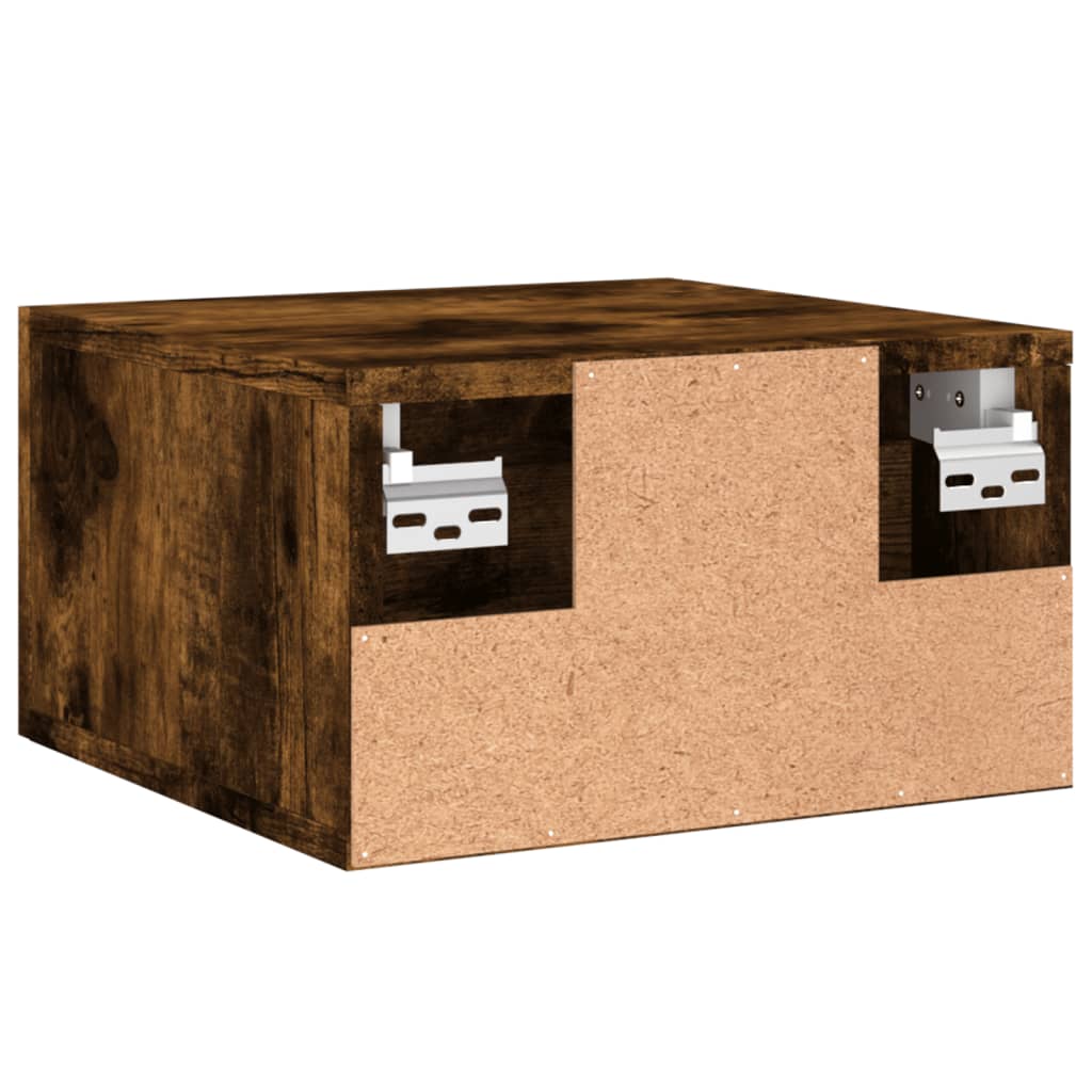 vidaXL Wall-mounted Bedside Cabinet Smoked Oak 35x35x20 cm