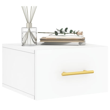 vidaXL Wall-mounted Bedside Cabinet | Set of 2 | White | Engineered wood