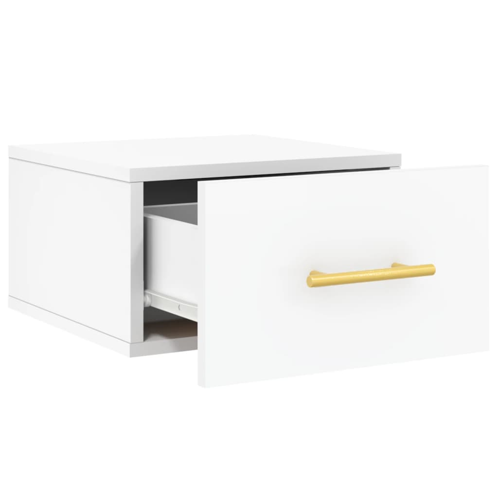 vidaXL Wall-mounted Bedside Cabinet | Set of 2 | White | Engineered wood