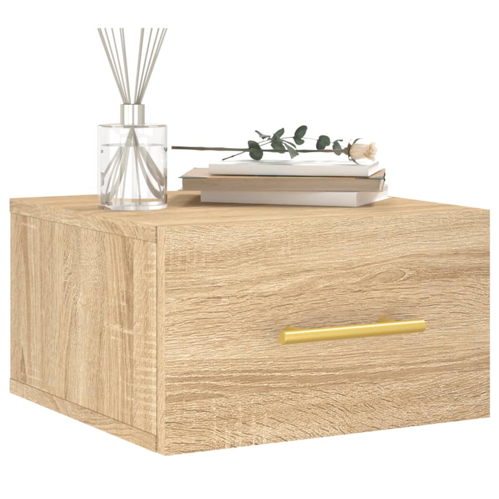 vidaXL Wall-mounted Bedside Cabinet Sonoma Oak 35x35x20 cm