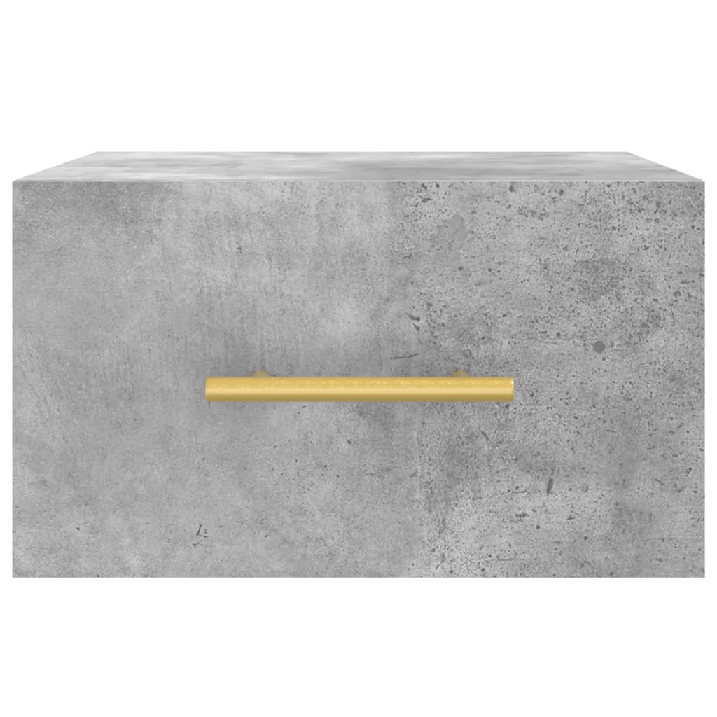 vidaXL Wall-mounted Bedside Cabinet | Set of 2 | Concrete grey | Engineered wood