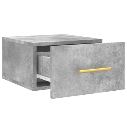 vidaXL Wall-mounted Bedside Cabinet | Set of 2 | Concrete grey | Engineered wood
