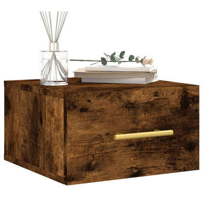 vidaXL Wall-mounted Bedside Cabinet Smoked Oak 35x35x20 cm
