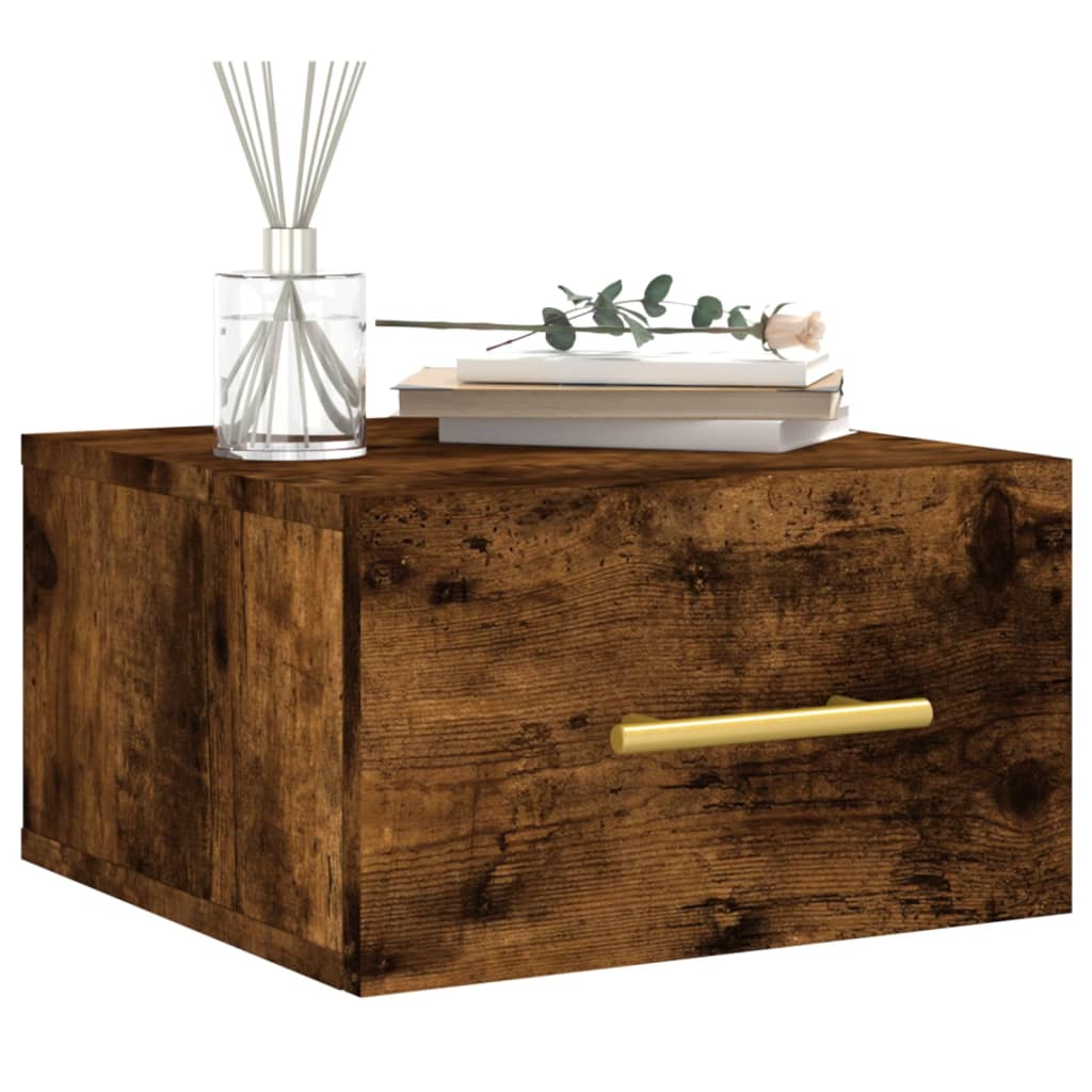 vidaXL Wall-mounted Bedside Cabinet Smoked Oak 35x35x20 cm