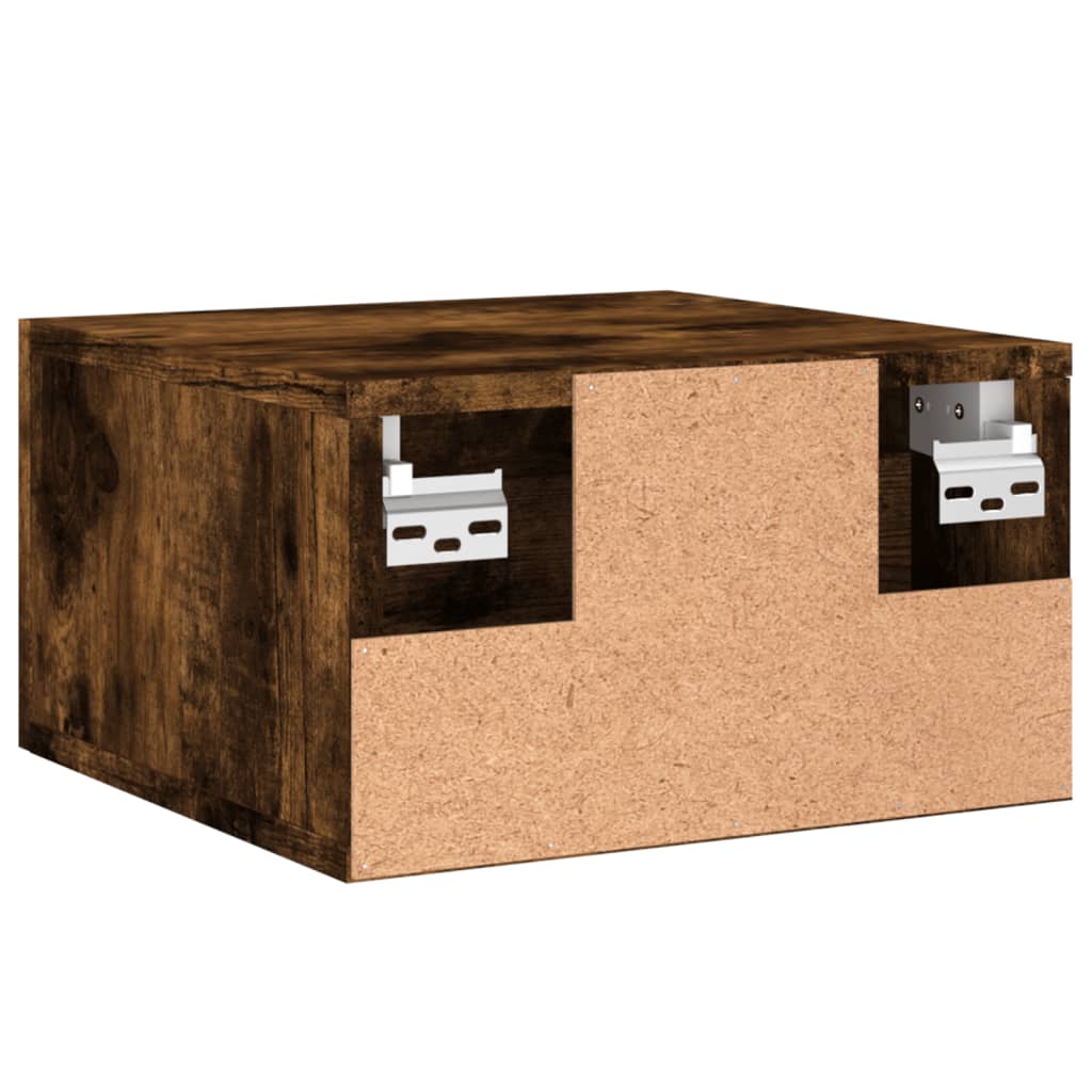 vidaXL Wall-mounted Bedside Cabinet Smoked Oak 35x35x20 cm