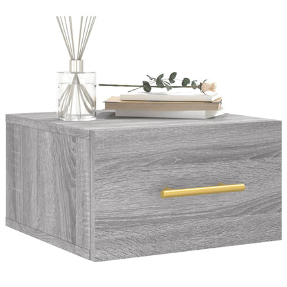 vidaXL Wall-mounted Bedside Cabinet Grey Sonoma 35x35x20 cm