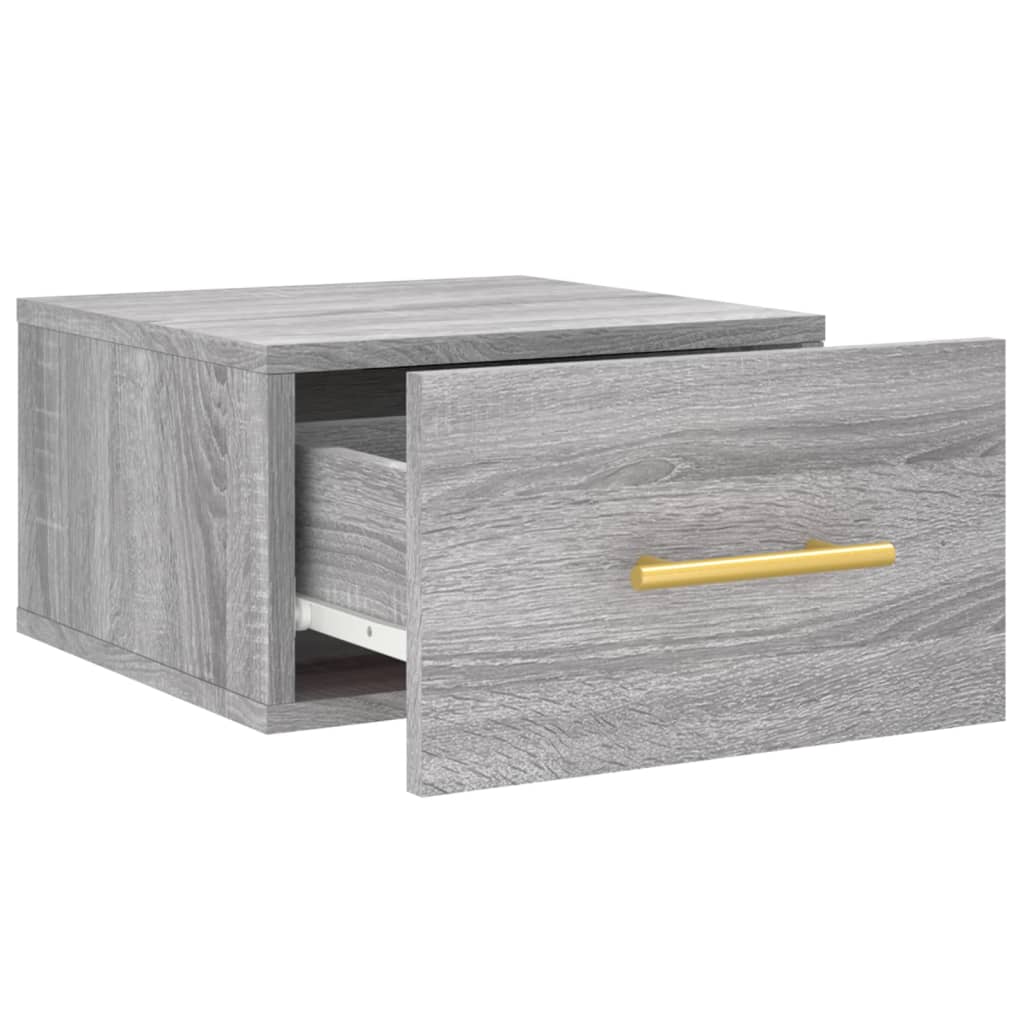 vidaXL Wall-mounted Bedside Cabinet Grey Sonoma 35x35x20 cm