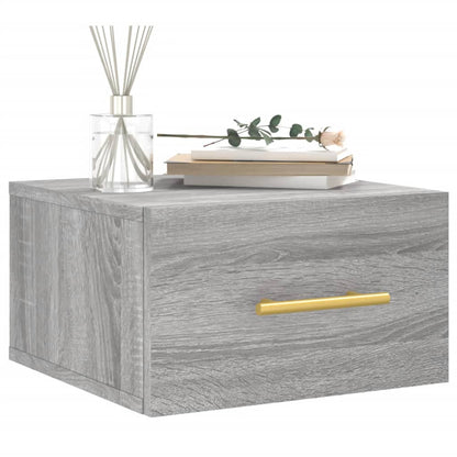vidaXL Wall-mounted Bedside Cabinet | Set of 2 | Grey sonoma | Engineered wood