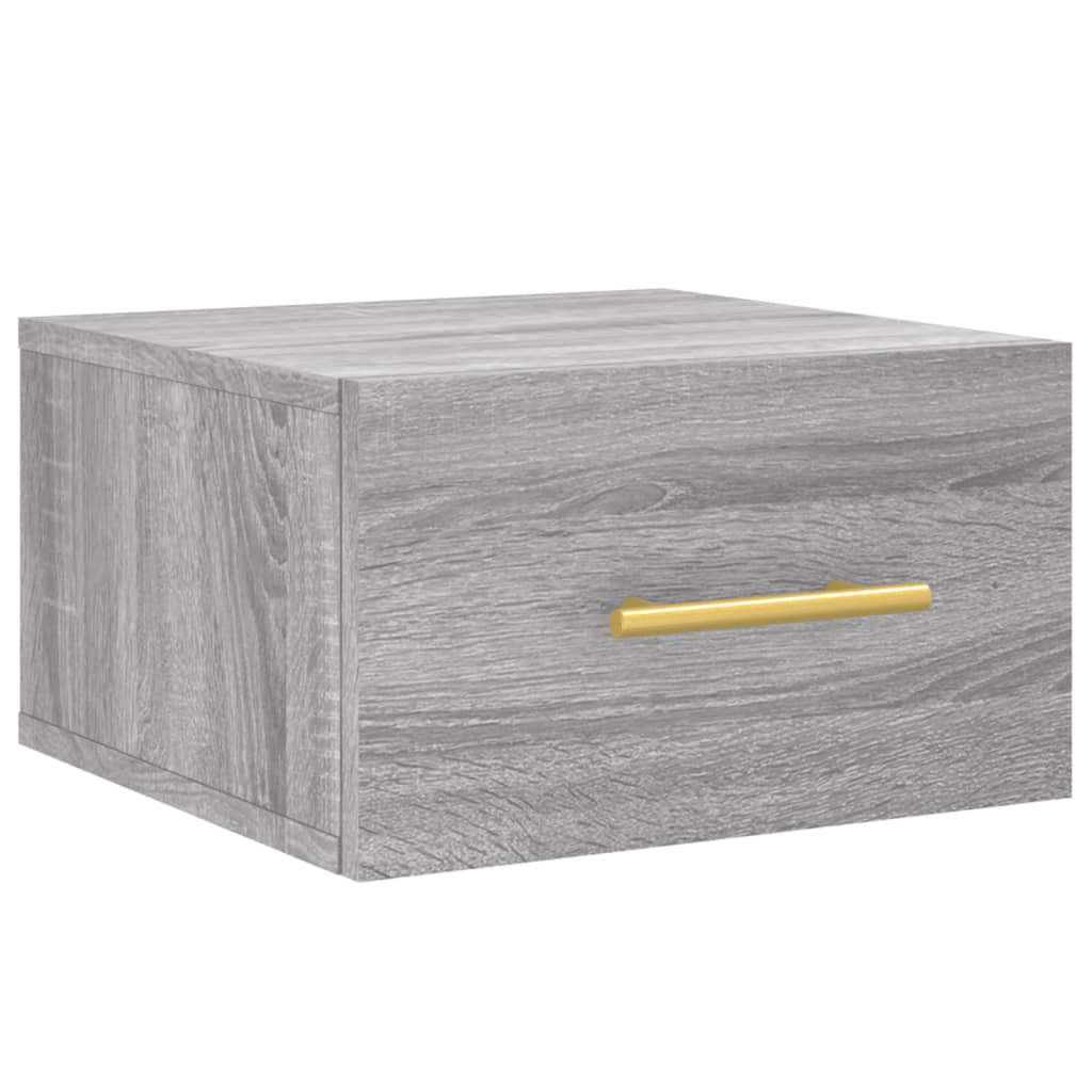 vidaXL Wall-mounted Bedside Cabinet | Set of 2 | Grey sonoma | Engineered wood