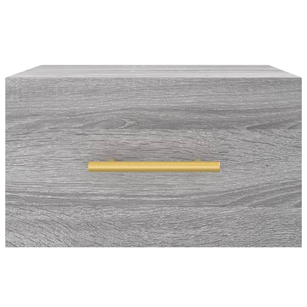 vidaXL Wall-mounted Bedside Cabinet | Set of 2 | Grey sonoma | Engineered wood