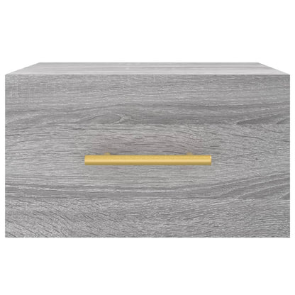 vidaXL Wall-mounted Bedside Cabinet | Set of 2 | Grey sonoma | Engineered wood