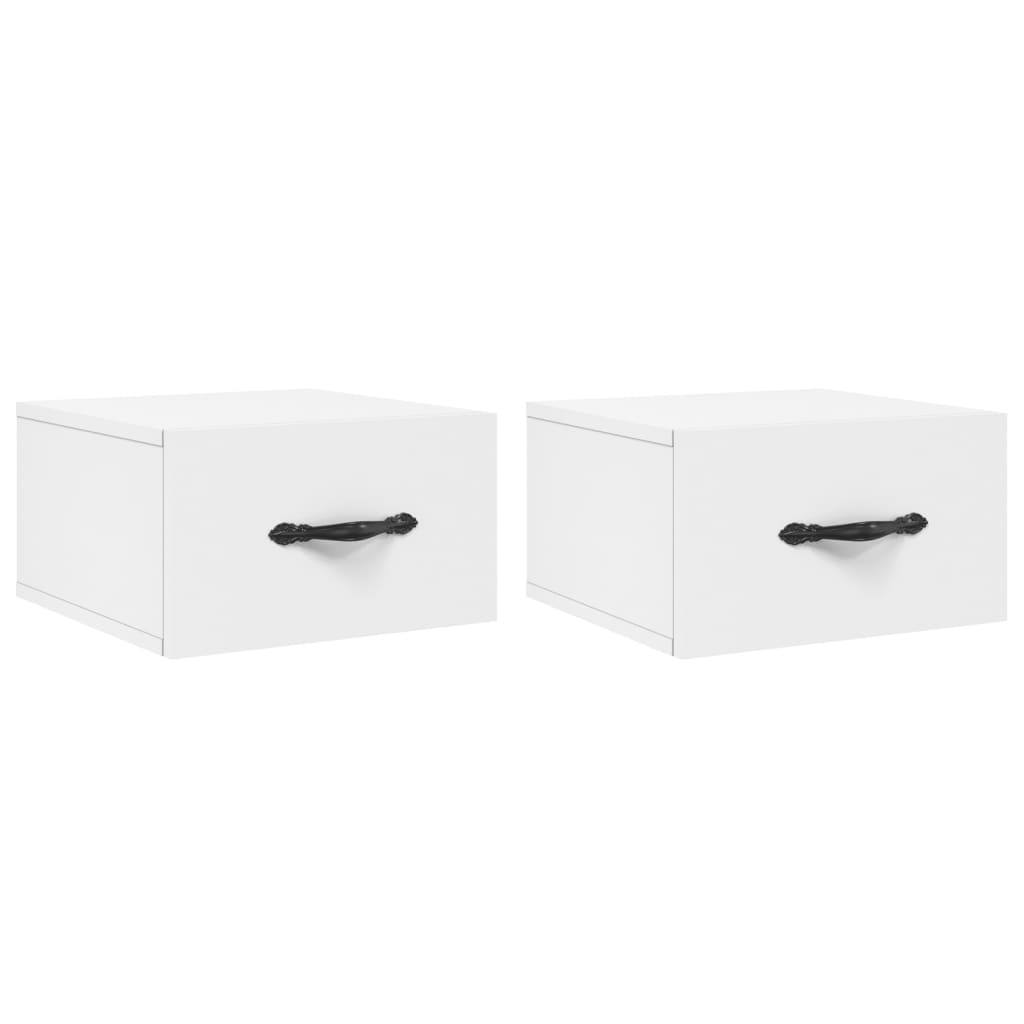 vidaXL Wall-mounted Bedside Cabinets 2 pcs White 35x35x20 cm