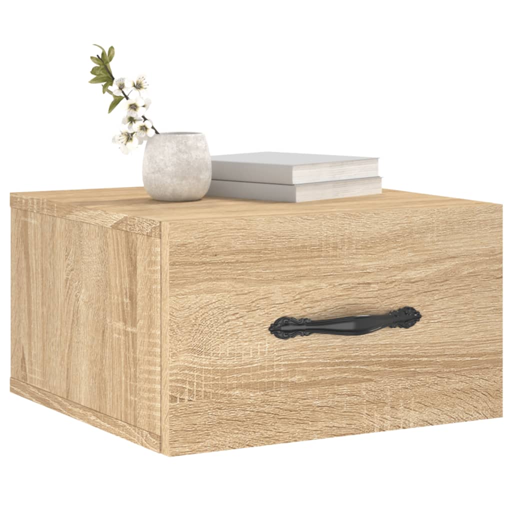 vidaXL Wall-mounted Bedside Cabinet Sonoma Oak 35x35x20 cm