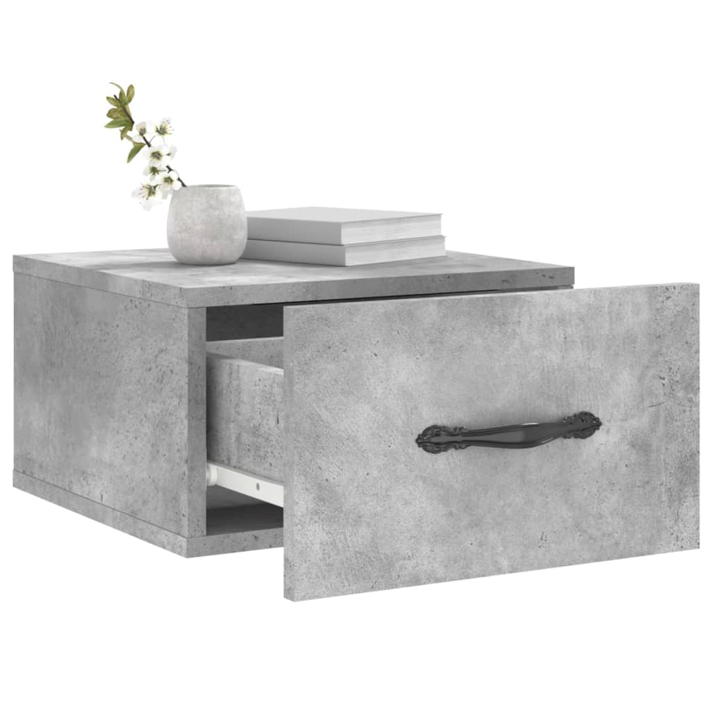 vidaXL Wall-mounted Bedside Cabinet Concrete Grey 35x35x20 cm