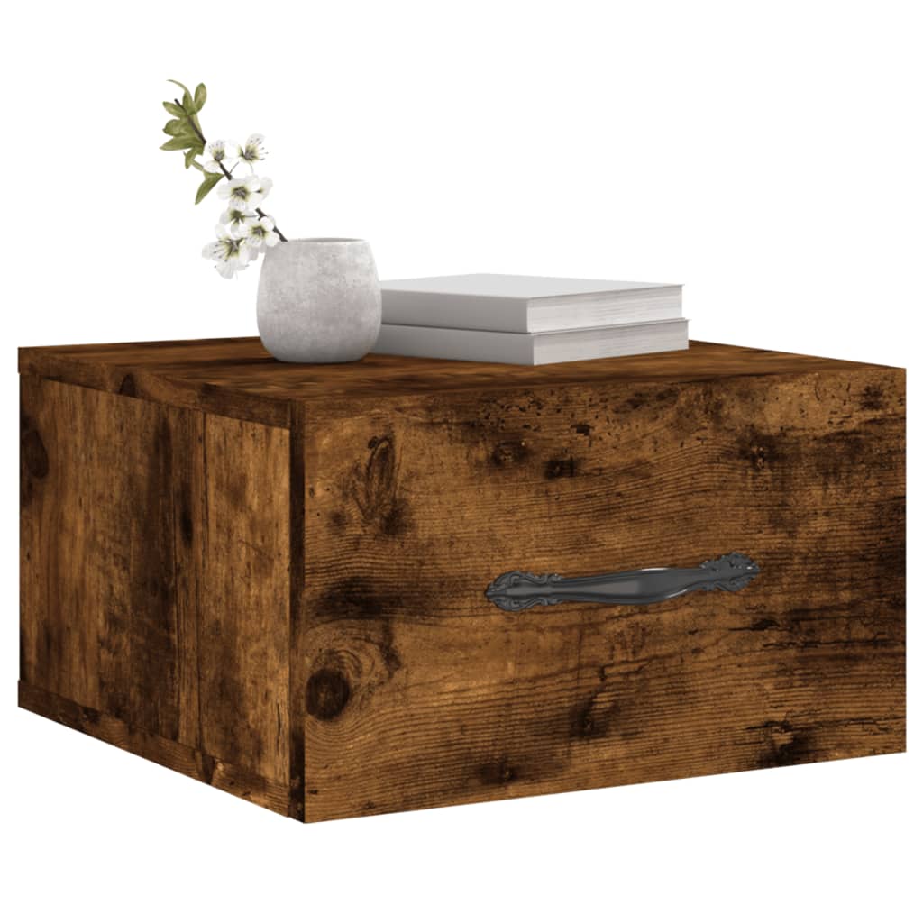vidaXL Wall-mounted Bedside Cabinet Smoked Oak 35x35x20 cm