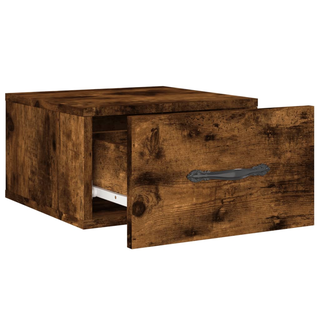 vidaXL Wall-mounted Bedside Cabinet Smoked Oak 35x35x20 cm