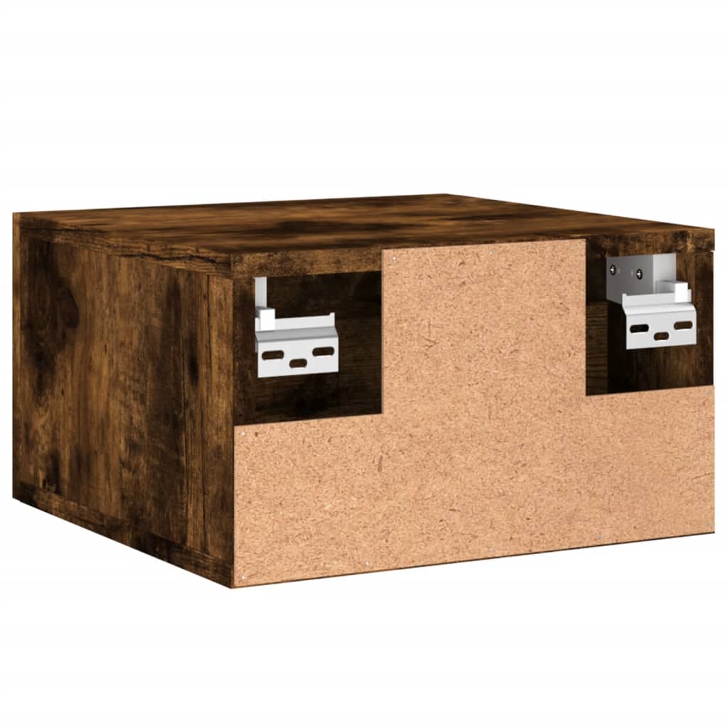 vidaXL Wall-mounted Bedside Cabinet Smoked Oak 35x35x20 cm
