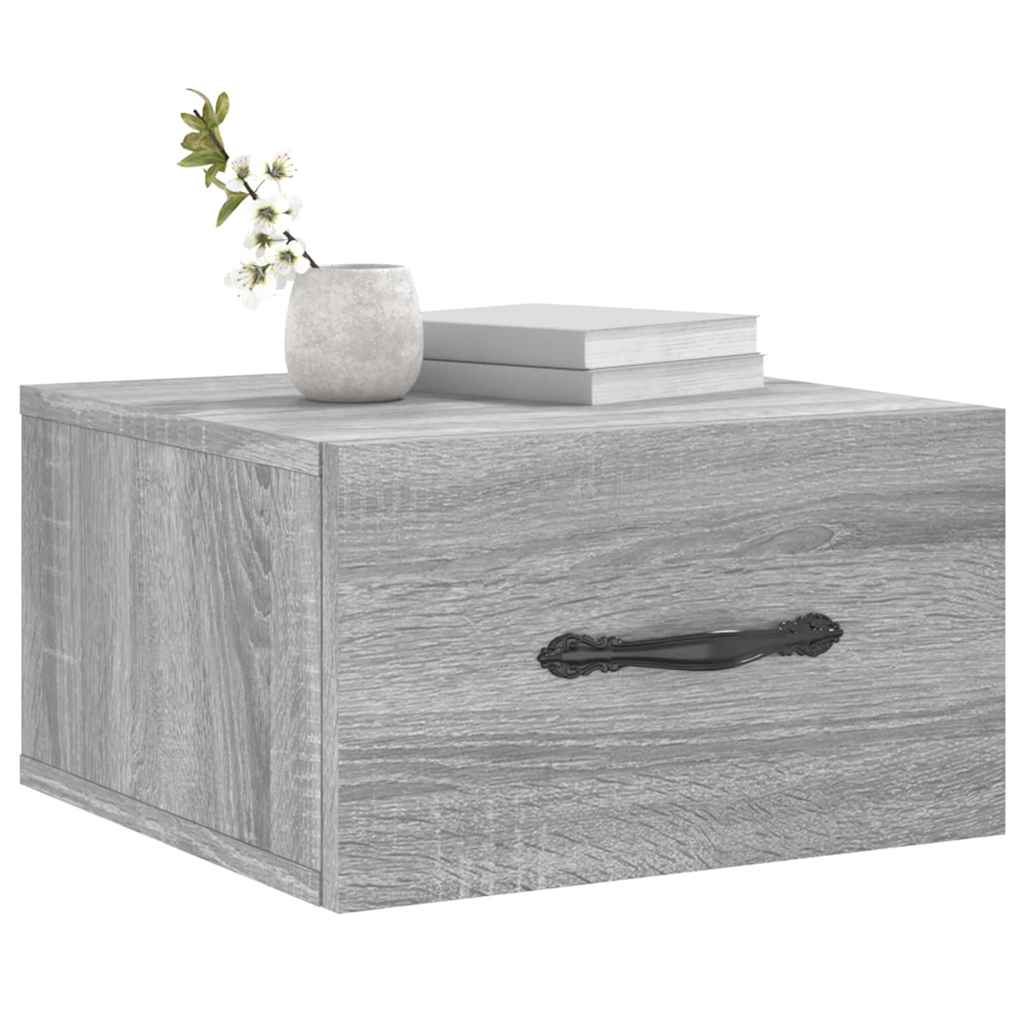 vidaXL Wall-mounted Bedside Cabinet Grey Sonoma 35x35x20 cm