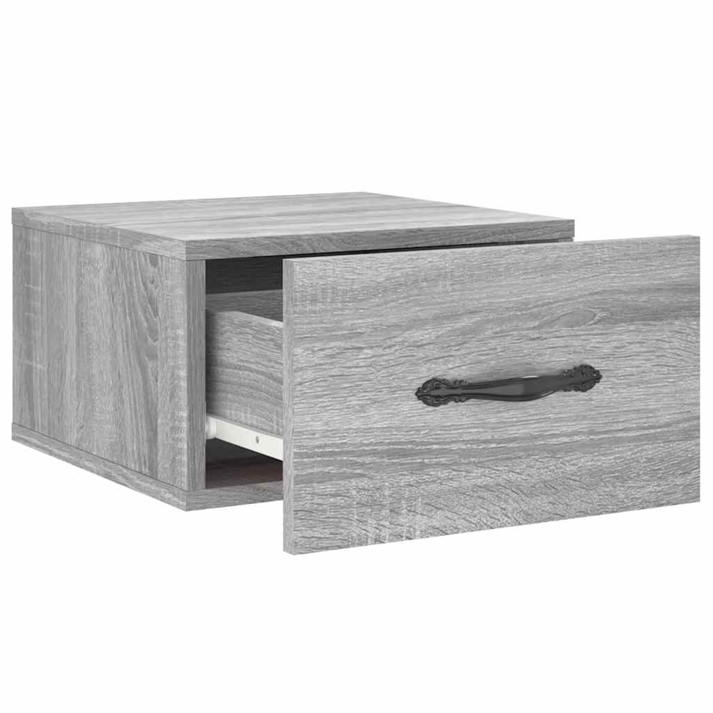 vidaXL Wall-mounted Bedside Cabinet Grey Sonoma 35x35x20 cm